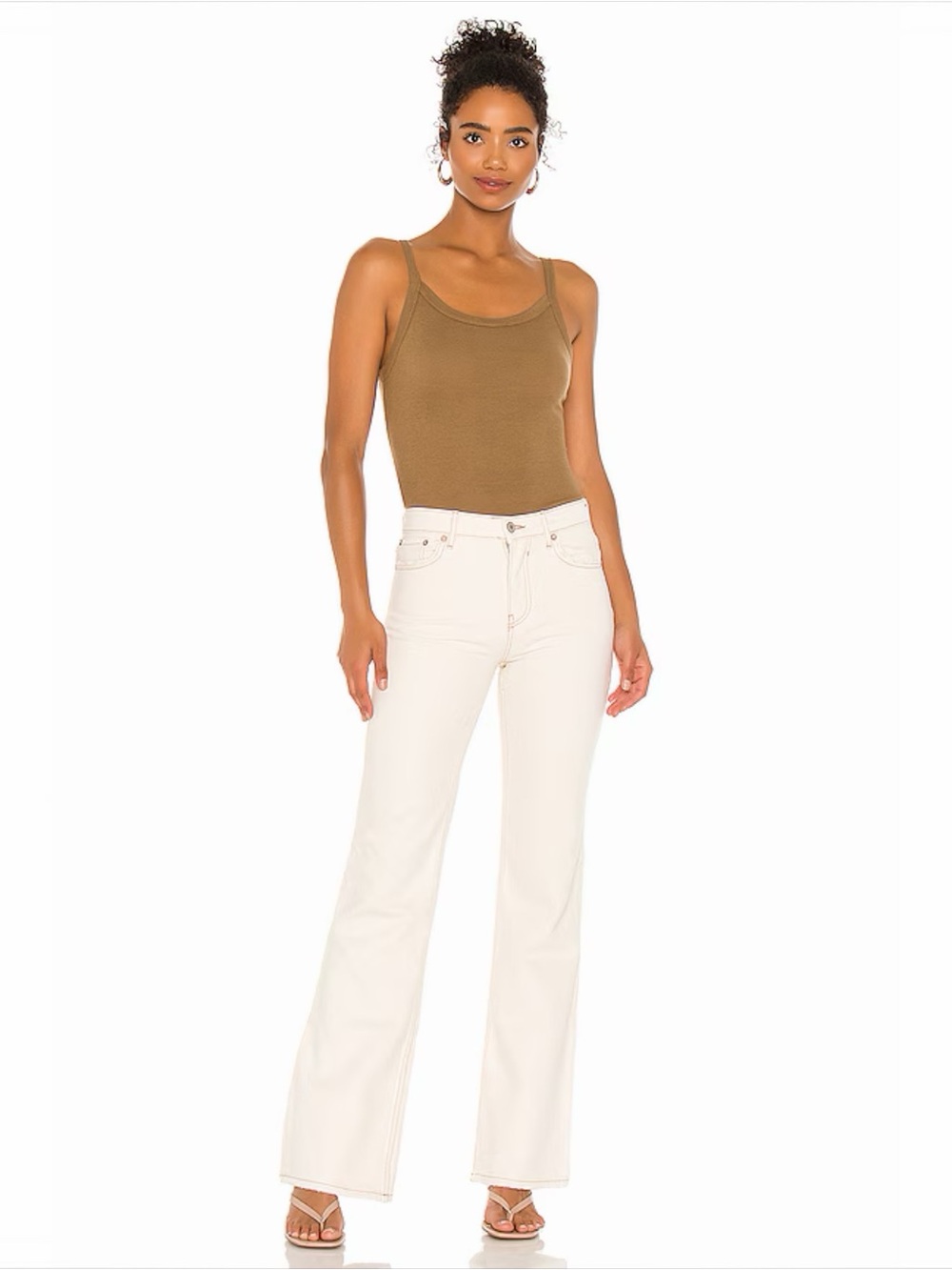 FREE PEOPLE • Laurel Canyon Flare Jeans in Cream